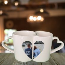 Páros bögre szív alakú füllel