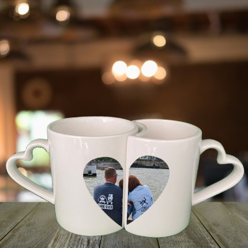 Páros bögre szív alakú füllel