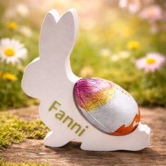   Egyedi nevű nyuszi tojástartó – 3D nyomtatott húsvéti ajándék